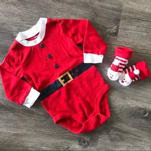 Carter’s Santa onesie with bonus socks!